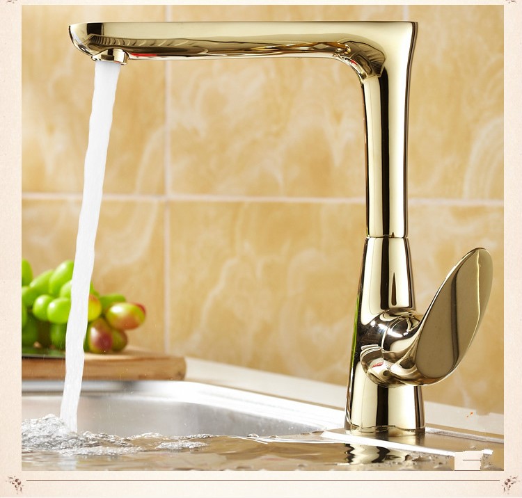 Friuli Antique Copper Single Handle Gold Kitchen Faucet